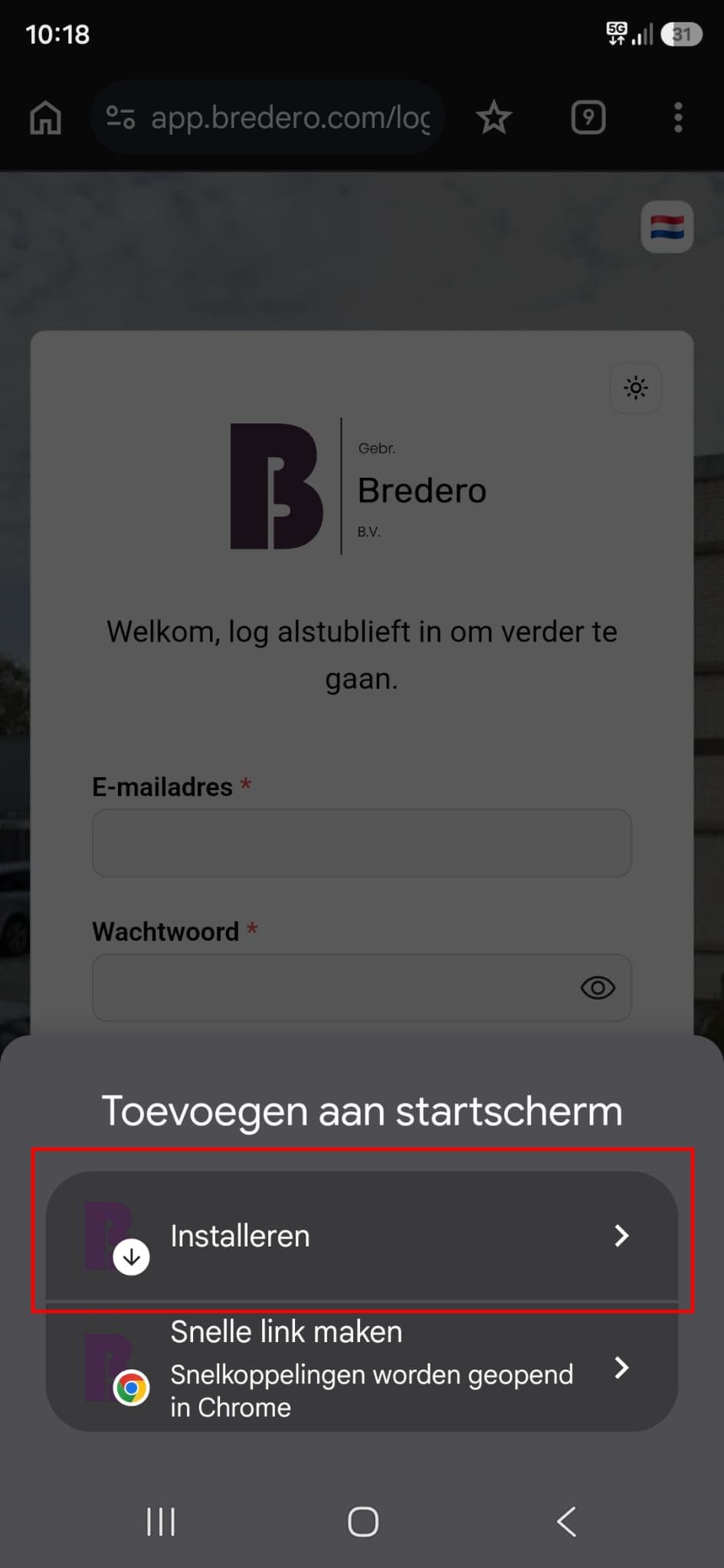 Android installatie stap 3